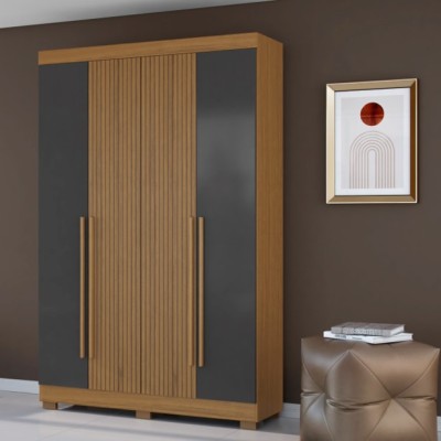 Guarda-Roupa Solteiro 4 Portas 2 Gavetas Ripado Atacama Areia - Aramóveis Cod 501.065 Guarda-Roupa Solteiro 4 Portas 2 Gavetas Ripado Atacama Areia - Aramóveis Cod 501.065